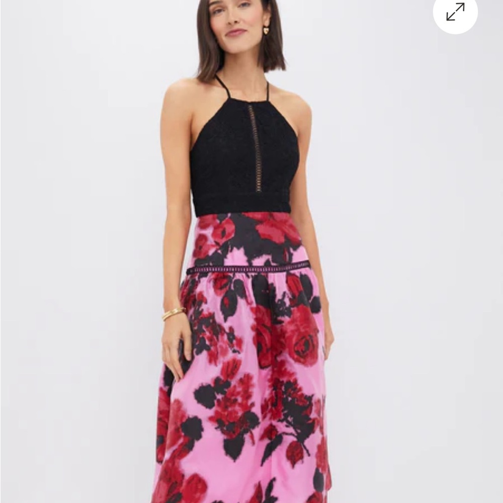 Tuckernuck Black and Pink Floral A-Line Skirt - Picture 2 of 10